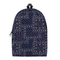 Blue Floral Patchwork Pattern Print School Backpack
