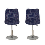 Blue Floral Patchwork Pattern Print Bar Stool Covers