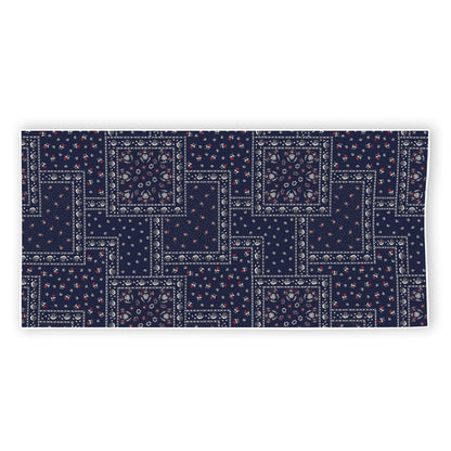 Blue Floral Patchwork Pattern Print Beach Towel