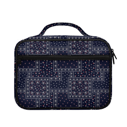 Blue Floral Patchwork Pattern Print Briefcase Bible Bag