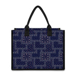 Blue Floral Patchwork Pattern Print Canvas Tote Bag