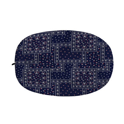 Blue Floral Patchwork Pattern Print Car Side Mirror Covers