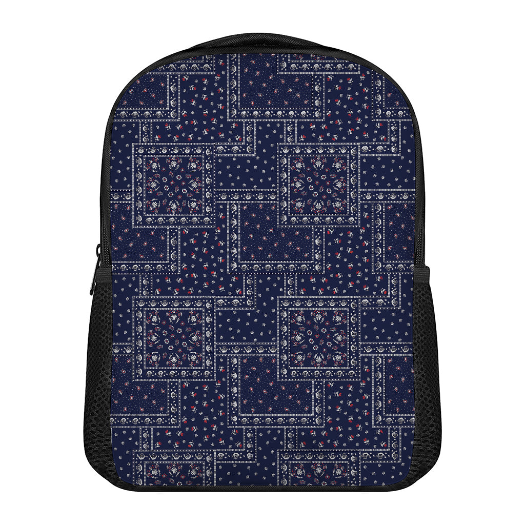Blue Floral Patchwork Pattern Print Casual Backpack