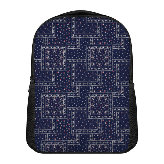 Blue Floral Patchwork Pattern Print Casual Backpack