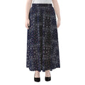 Blue Floral Patchwork Pattern Print Chiffon Maxi Skirt
