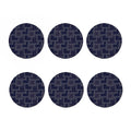 Blue Floral Patchwork Pattern Print Coaster Set