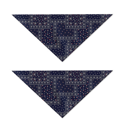 Blue Floral Patchwork Pattern Print Dog Bandana