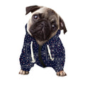 Blue Floral Patchwork Pattern Print Dog Zip Up Hoodie