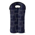 Blue Floral Patchwork Pattern Print Double Neoprene Wine Tote