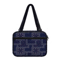 Blue Floral Patchwork Pattern Print Double Strap Bible Bag