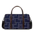 Blue Floral Patchwork Pattern Print Duffel Bag