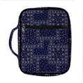 Blue Floral Patchwork Pattern Print Front Pocket Bible Bag