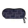 Blue Floral Patchwork Pattern Print Glasses Case