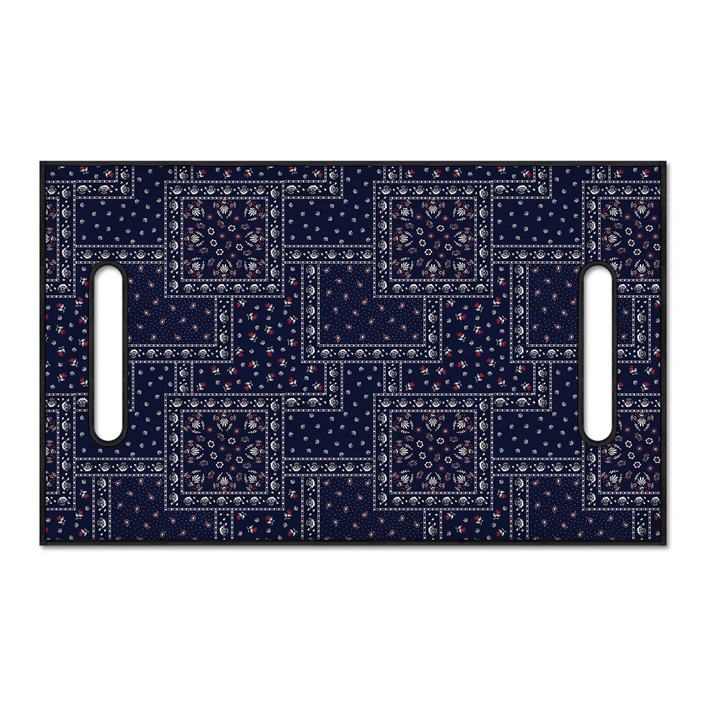 Blue Floral Patchwork Pattern Print Golf Cart Seat Cover