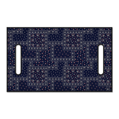 Blue Floral Patchwork Pattern Print Golf Cart Seat Cover
