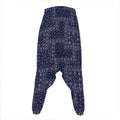 Blue Floral Patchwork Pattern Print Hammer Pants