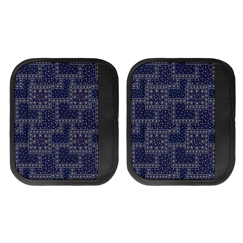 Blue Floral Patchwork Pattern Print Handle Covers