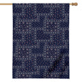 Blue Floral Patchwork Pattern Print House Flag