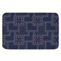 Blue Floral Patchwork Pattern Print Indoor Door Mat