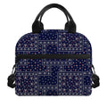 Blue Floral Patchwork Pattern Print Insulated Lunch Bag