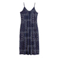 Blue Floral Patchwork Pattern Print Jersey Midi Cami Dress