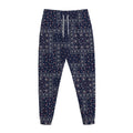 Blue Floral Patchwork Pattern Print Jogger Pants