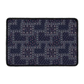 Blue Floral Patchwork Pattern Print Kitchen Mat