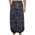 Blue Floral Patchwork Pattern Print Lantern Pants