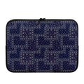 Blue Floral Patchwork Pattern Print Laptop Sleeve