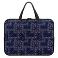 Blue Floral Patchwork Pattern Print Laptop Sleeve With Handle