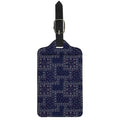 Blue Floral Patchwork Pattern Print Luggage Tag