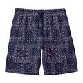 Blue Floral Patchwork Pattern Print Men's Swim Trunks