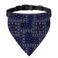 Blue Floral Patchwork Pattern Print Over The Collar Dog Bandana