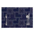 Blue Floral Patchwork Pattern Print Placemat