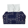 Blue Floral Patchwork Pattern Print Rectangle Tissue Box Cover