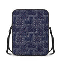 Blue Floral Patchwork Pattern Print Rectangular Crossbody Bag