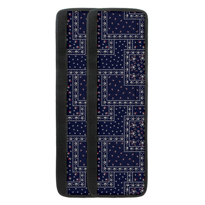 Blue Floral Patchwork Pattern Print Refrigerator Handle Covers