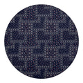 Blue Floral Patchwork Pattern Print Round Blanket