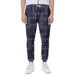 Blue Floral Patchwork Pattern Print Scuba Joggers