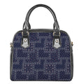 Blue Floral Patchwork Pattern Print Shoulder Handbag