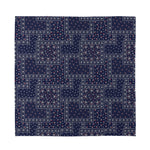 Blue Floral Patchwork Pattern Print Silk Bandana