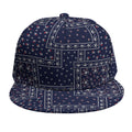 Blue Floral Patchwork Pattern Print Snapback Cap