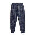 Blue Floral Patchwork Pattern Print Sweatpants