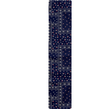 Blue Floral Patchwork Pattern Print Table Runner