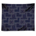 Blue Floral Patchwork Pattern Print Tapestry