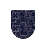 Blue Floral Patchwork Pattern Print Toilet Lid Cover