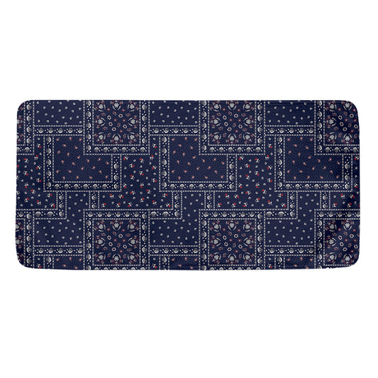 Blue Floral Patchwork Pattern Print Towel