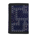 Blue Floral Patchwork Pattern Print Trifold Wallet