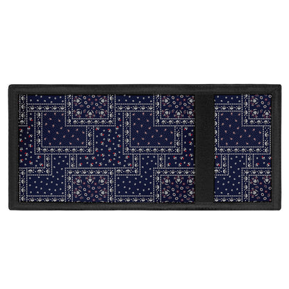 Blue Floral Patchwork Pattern Print Trifold Wallet