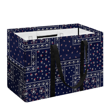 Blue Floral Patchwork Pattern Print Utility Tote Bag